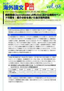 vol.98　病院発症Clostridioides difficileにおける病院のベッドの関与：媒介分析を用いた後方視的研究